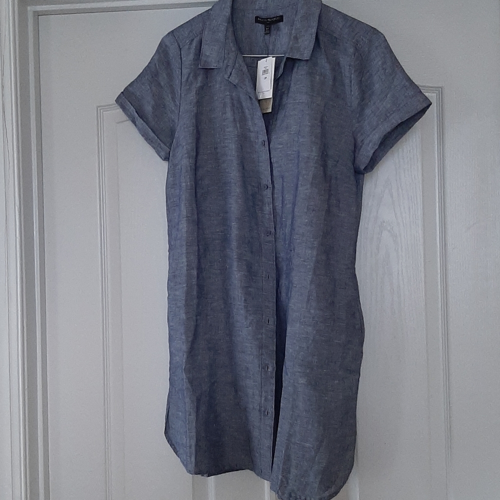Banana Republic Roll-Cuff Linen Shirtdress